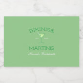 Bikinibroekjes en Martini's Groene Strand Meisjesu Likeurfles Etiket (Enkel label)
