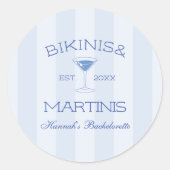 Bikinibroekjes en Martinis Strand Meidenfeest Verj Ronde Sticker (Voorkant)