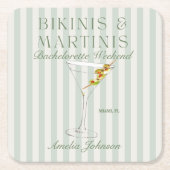 Bikinibroekjes & Martinis Kartonnen Onderzetters (Voorkant)