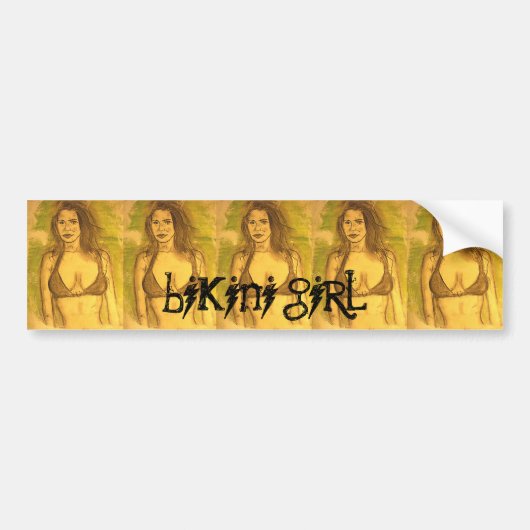 bikinimeisje bumpersticker (Voorkant)