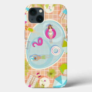 Bikinimeisjes en jongens die zwembadspel spelen Case-Mate iPhone case