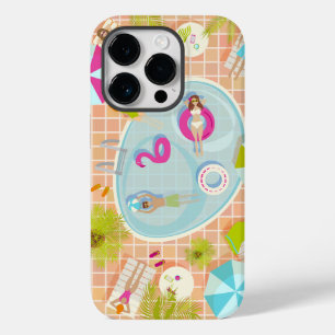 Bikinimeisjes en jongens die zwembadspel spelen Case-Mate iPhone 14 pro hoesje