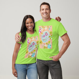 Bikinimeisjes en jongens die zwembadspel spelen t-shirt