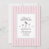 Bikinis and martinis Elegant vintage bachelorette Kaart (Voorkant)