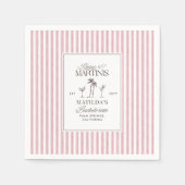 Bikinis and martinis Elegant vintage bachelorette  Servet (Voorkant)