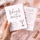 Bikinis and Martinis Pink Bachelorette Weekend Inv Kaart