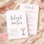 Bikinis and Martinis Pink Bachelorette Weekend Inv Kaart