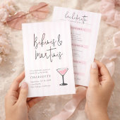 Bikinis and Martinis Pink Bachelorette Weekend Inv Kaart