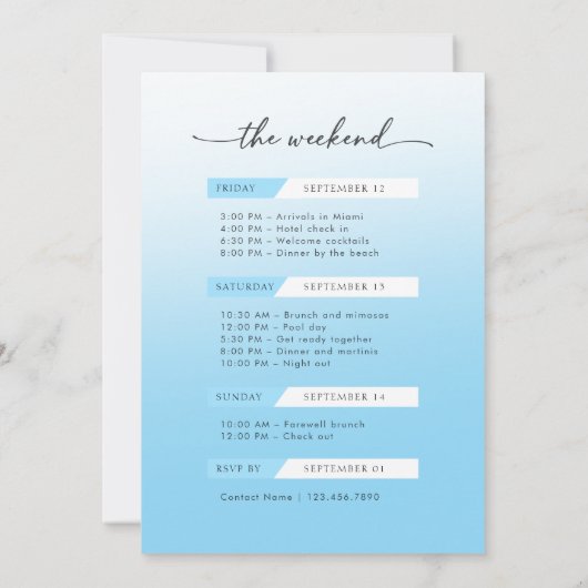 Bikinis and Martinis Tropical Bachelorette Weekend Kaart (Achterkant)