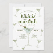Bikinis en Martinis 30e verjaardag uitnodiging (Voorkant)