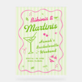 Bikinis en Martinis Bach Feest Welkom Acryl Bord (Voorkant)