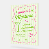 Bikinis en Martinis Bach Feest Welkom Acryl Bord (Hoek)