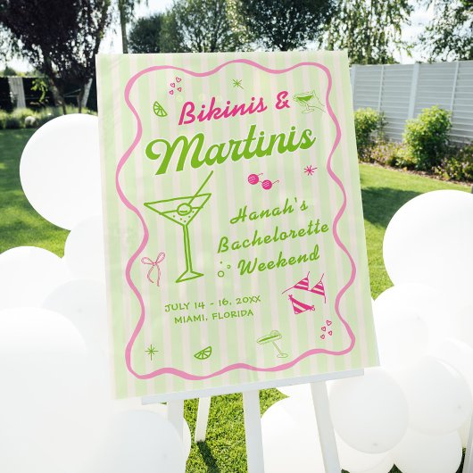 Bikinis en Martinis Bach Feest Welkom Acryl Bord