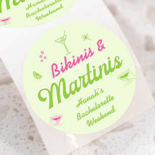 Bikini's en Martinis Bach Ronde Sticker