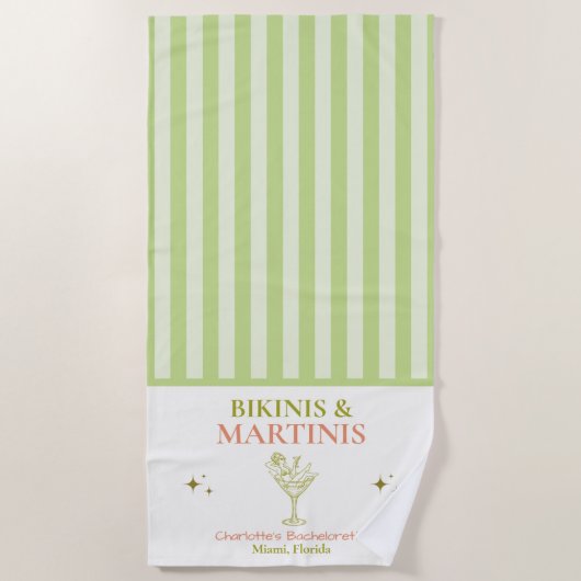 Bikinis en Martinis Bachelorette Bach Strandlaken (Voorkant)