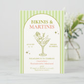Bikinis en Martinis Bachelorette Feestweekend Kaart (Staand voorkant)