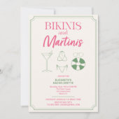 Bikinis en Martinis Bachelorette-feestweekend Kaart (Voorkant)