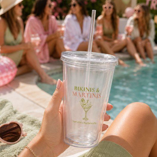 Bikinis en Martinis Bachelorette Party Bach Beach Acryl Drinkbeker