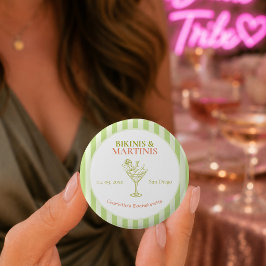 Bikinis en Martinis Bachelorette Party Bach Beach Ronde Button 5,7 Cm