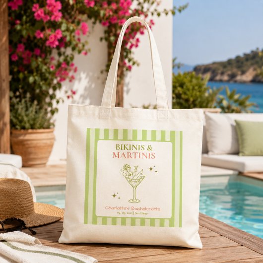 Bikinis en Martinis Bachelorette Party Bruidsfeest Tote Bag