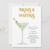 Bikinis en Martinis Bachelorette Party Weekend Kaart (Voorkant)