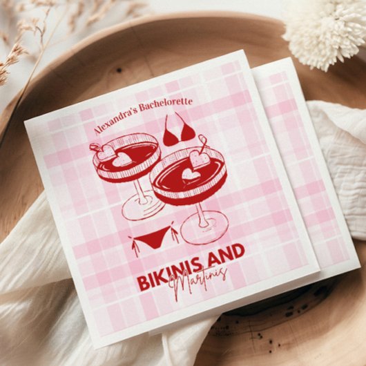 Bikini's en Martinis Bachelorette Servet