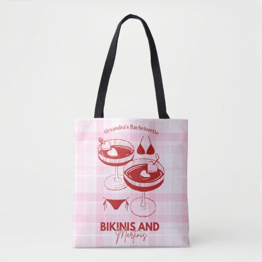 Bikini's en Martinis Bachelorette Tote Bag (Voorkant)