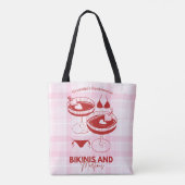 Bikini's en Martinis Bachelorette Tote Bag (Achterkant)