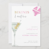 Bikinis en Martinis Bachelorette Weekend Invite Kaart (Voorkant)