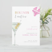 Bikinis en Martinis Bachelorette Weekend Invite Kaart (Staand voorkant)