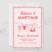 Bikinis en Martinis Bachelorettefeest Itinerarium Kaart (Voorkant)