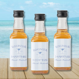 Bikinis en Martinis Beach Bachelorette-feest Likeurfles Etiket