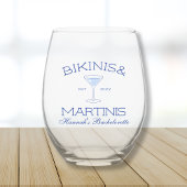 Bikini's en Martinis Beach Bachelorette Wijnglas Zonder Voet