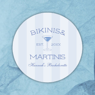 Bikini's en Martinis Beach vrijgezellenfeest Ronde Sticker