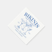 Bikini's en Martinis Blue Bachelorette Party Servet (Hoek)