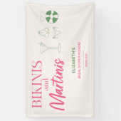 Bikinis en Martinis Bruidsuitje Weekend Strand Spandoek (Verticaal)