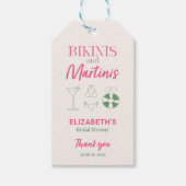 Bikinis en Martinis Bruiloftsfeest Decoratie Stran Cadeaulabel (Voorkant)