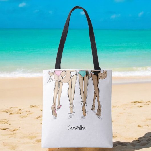 Bikinis en Martinis Chic Mode Aangepast Tote Bag
