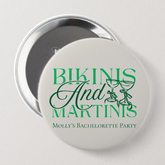 Bikini's en Martinis - Custom Bachelorette Party Ronde Button 4,0 Cm