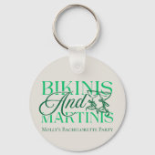 Bikini's en Martinis - Custom Bachelorette Party Sleutelhanger (Voorkant)