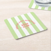 Bikini's en Martinis de Bach Club Green Stripe Kartonnen Onderzetters (Schuin)