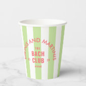 Bikini's en Martinis de Bach Club Green Stripe Papieren Bekers (Voorkant)
