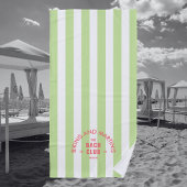 Bikini's en Martinis de Bach Club Green Stripe Strandlaken