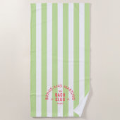 Bikini's en Martinis de Bach Club Green Stripe Strandlaken (Voorkant)