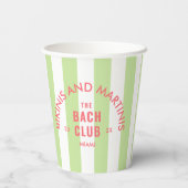 Bikinis En Martinis De Bach Club Groene Streep Papieren Bekers (Achterkant)