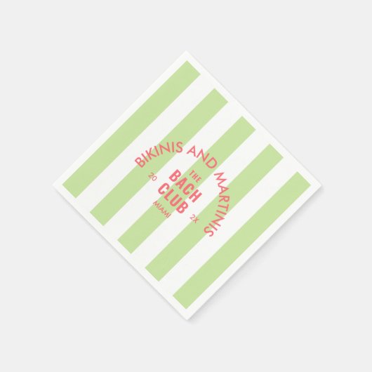 Bikinis En Martinis De Bach Club Groene Streep Servet (Hoek)