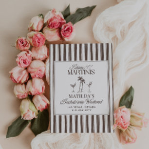 Bikinis en martinis Elegante  vrijgezellenfeest Kaart