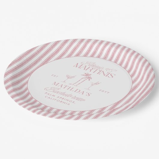 Bikinis en martinis Elegante  vrijgezellenfeest Papieren Bordje (Gekanteld)