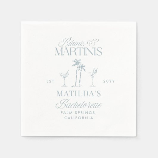 Bikinis en martinis Elegante vrijgezellenfeest Servet (Voorkant)