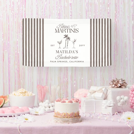 Bikinis en martinis Elegante  vrijgezellenfeest Spandoek (Feest)